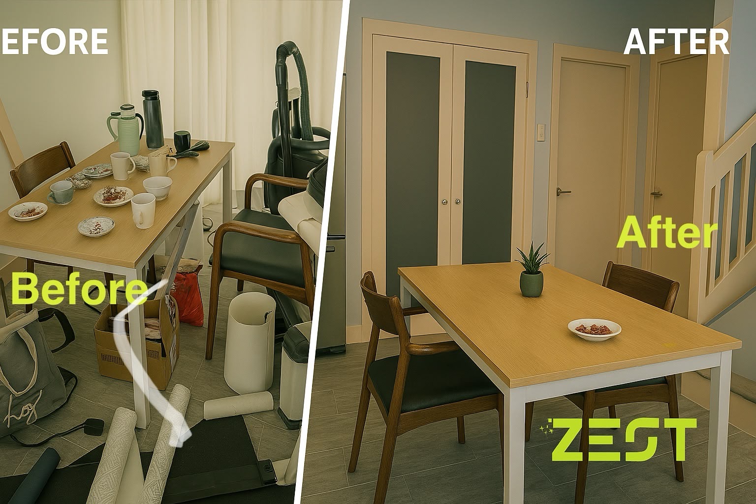 Before and after a Zest clean